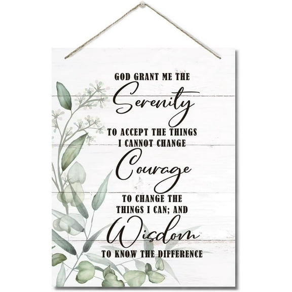 Wood Sign 8x10 Inch Serenity Prayer Quote Wall Art Decor Sign God Grant Me The Serenity Hanging Printed Wall Plaque Wood Signs Christian Scripture Decor For Living Room Bedroom Home Decor
