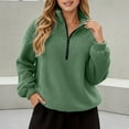 thumbnail image 2 of Soft Fleece Pullover Hoodie Long Sleeve Casual Outerwear Lightweight Warm Jacket Cozy Loungewear Top For Everyday ComfortGreenS, 2 of 5