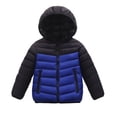 thumbnail image 4 of Winter Coat for Boys with Hooded Puffer Jacket Boys Boys Blue Jacket Full-Zip Long Sleeve Waterproof Kids Lightweight Jacket Boys Jacket Size 12-13 Years, 4 of 4