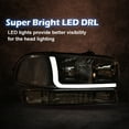 thumbnail image 3 of PIT66 Headlights, Fit for 1999-2007 GMC Sierra 1500/2001-2007 GMC Sierra 1500HD 2500HD 3500/1999-2004 GMC Sierra 2500/99-06 GMC Yukon, LED DRL BAR Clear Lens Chrome Housing Clear Reflector, 3 of 9