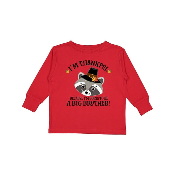 Inktastic Thanksgiving Brother Announcement Thankful Boys Long Sleeve Toddler T-Shirt