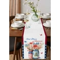 thumbnail image 4 of 4th of July Table Runner Cotton Linen 120 Inch Holiday Dresser Scarves, Independence Day Spring Floral US Flag Farmhouse Tablerunner for Kitchen Coffee Dining Bedroom Dinner Scarf Décor 13''x120'', 4 of 9