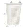 thumbnail image 3 of Mind Reader Plastic Tapered Laundry Hamper with Lid, Clothes Basket with Swiss Cross Cut-Outs, White, 3 of 6