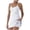 White #014, variant on Women Tennis Dress with Built in Shorts Underneath ,Athletic Dress Sleeveless Spaghetti Straps Workout Tennis Matching Sets L
