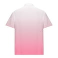 thumbnail image 6 of Vetsdori Collared T-Shirts for Men Fashion Pink Pull-On Gradient Print Button up Crewneck Short Sleeve Big and Tall Mens Shirts, 6 of 7