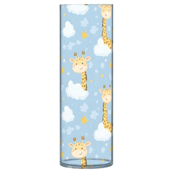 Haosy Plastic Flower Vase 11.8 inch Tall Clear Cylindrical Vases for Centerpieces Home Wedding Decor Giraffe Cloud Star