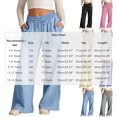 thumbnail image 4 of SROBPTY Teen Girls Pants Solid Wide Leg Drawstring with Pockets Loose Trousers for 3-14Y, 4 of 5