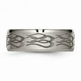thumbnail image 3 of Titanium Beveled Edge 8mm Laser Design Brushed & Polished Band Size: 7; for Adults and Teens; for Women and Men, 3 of 6