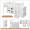 thumbnail image 3 of Aukfa Twin Loft Bed with Storage, Teens Kids Bed Frame with Desk, Storage Drawers and Cabinet, Wooden - White, 3 of 8