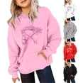 thumbnail image 2 of Girls Graphic Hoodies Sweatshirts Horse Print Winter Warm Pullover With Pocket Cute Long Sleeve Hooded Sweatshirt Kids Clothes Birthday Gifts Shirt, 2 of 4