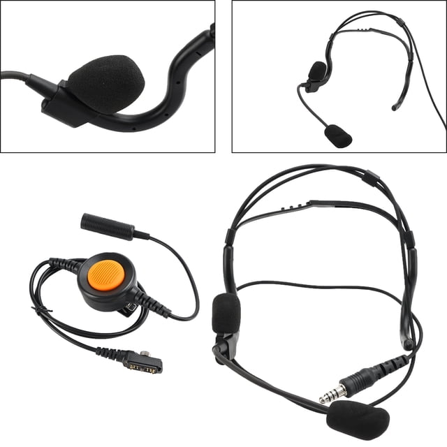 7.1-C8 Rear Mount Big Plug Tactical Headset For Hytera PD780/700/580/788/782/785
