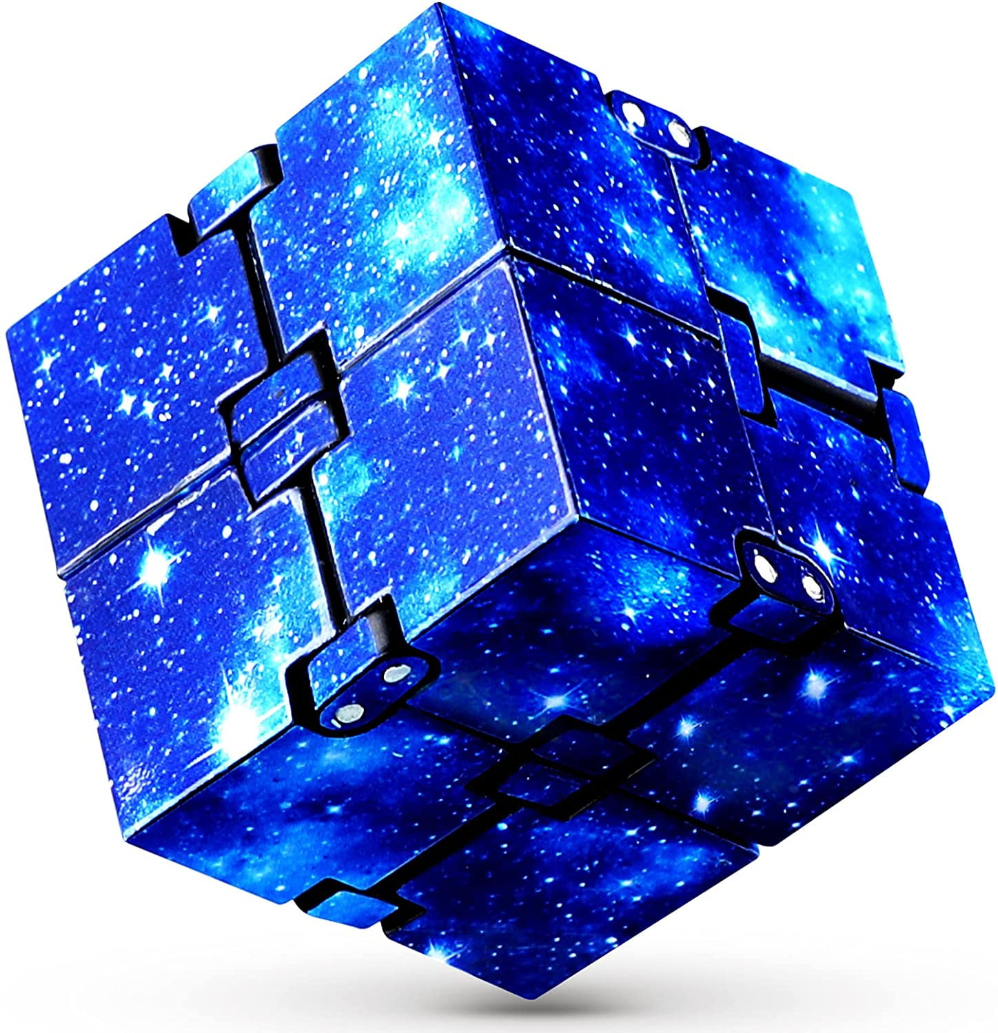 Fidget Cube Toy Stress Anxiety Relief For Adults And Kids Hand Held Magic Puzzle Flip Cube Preschool Toy For Add Adhd Fidget Finger Cube Toys For Killing Time Galaxy Space Blue Walmart Com