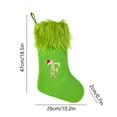 thumbnail image 3 of Large Knit Green Christmas Stocking - Festive Gift Holder Sock for Fireplace Mantel Holiday Decor(Green,B), 3 of 6