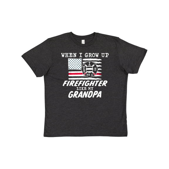 Inktastic When I Grow Up I Want to Be a Firefighter Like My Grandpa Youth T-Shirt
