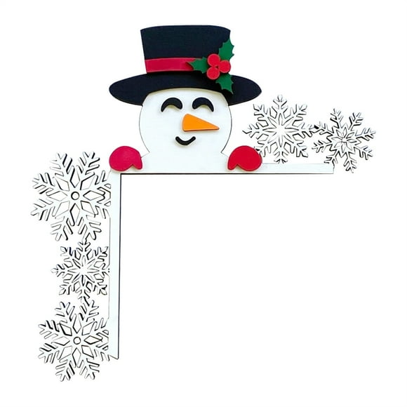 Wooden Santa Christmas Decoration Wooden Snowman Corner Decor | Door Window Snowman Holiday Decor For Dining Room Hotel Restaurant Cafe