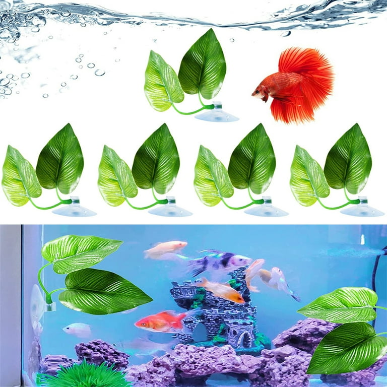 4PCS Betta Fish Leaf Pad Hammock Aquarium Decoration Fish Tank Ornaments  Fish Bowl Decorations for Sleeping Resting Hiding Playing Breeding 