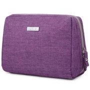 Narwey Makeup Bag Zipper Pouch Travel Cosmetic Organizer Big Size Womens Girls, Purple