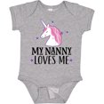 thumbnail image 3 of Inktastic My Nanny Loves Me Unicorn Girls Baby Bodysuit, 3 of 5