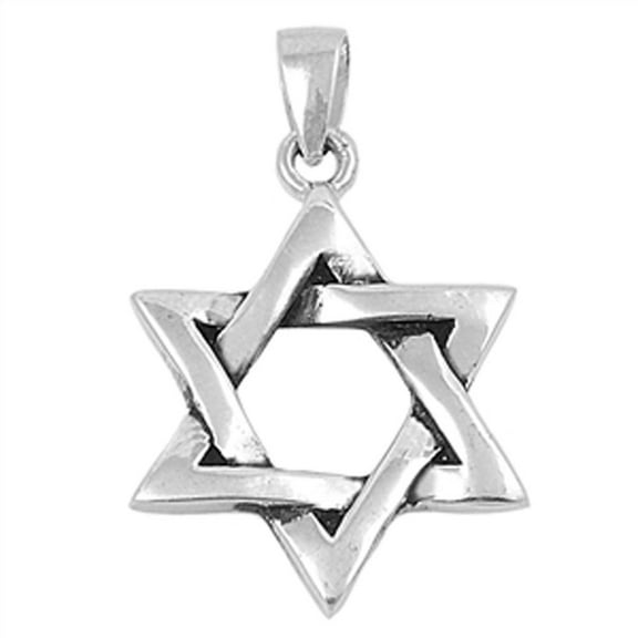 Star of David Pendant .925 Sterling Silver Woven Shape Jewish Religious Charm Jewelry Female Unisex
