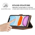thumbnail image 3 of Case for iPhone 11 6.1 inch, Vintage Wallet Folio Flip Cover Full Coverage Premium Leather Case with Magnetic Closure Kickstand Card Slots - Brown, 3 of 13