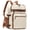 Beige, variant on Eurhowing PU Leather Backpack for Men Women, 24L Waterproof Laptop Backpack, Business Travel Bag, Black