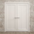 thumbnail image 3 of Interior Solid French Double Doors 60 x 96 inches | Ego 5006 Painted White Oak | Wood Interior Solid Panel Frame | Closet Bedroom Modern Doors, 3 of 5