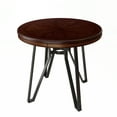 thumbnail image 3 of OUFAN KWPZQEB Round Bistro Pub Table, 46.85" Cocktail Bar Table with Modern Style Metal Base, Bar Table for Bar, Pub, Bistro, Cafe, Living Room, Terrace, Brown, 3 of 9