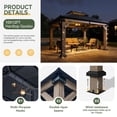 thumbnail image 6 of Sunmthink 10' x 12' Outdoor Cedar Wood Gazebo, Hardtop Gazebo Wooden Pavilion with Galvanized Steel Double Roof, for Patio, Garden, Deck, 6 of 9