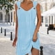 thumbnail image 2 of Mini vestido plisado sin mangas con cuello en V para mujer: informal, fluido, adecuado para fiestas/playa, se ajusta a la talla, 2 of 7