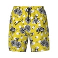 thumbnail image 4 of Lsque Mens Swim Trunks Honeybee Pattern - Bathing Suit Compression Liner - Beach Swim Shorts Swimwear - (S-3XL) - Stretch Quick Dry -XX-Large, 4 of 9