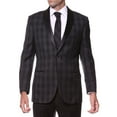 thumbnail image 1 of The Astor Black Plaid Slim Shawl Tuxedo Blazer~36S, 1 of 4
