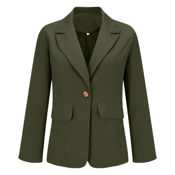 ZHENHONG Suit Jacket for Women, Womens Casual Front Long Sleeve Lapel Collar Button Work Business JacketJackets for Women