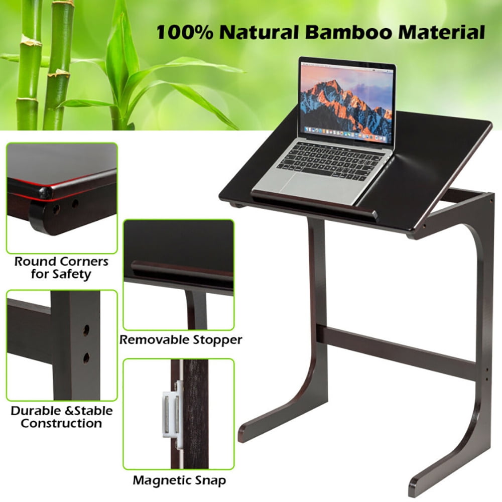Finihen Adjustable End Table, Adjustable C-Shape Couch End Table wth Tilting Top, Sofa Side Table, Bed Side Table, for Living Room, Bedroom, Brown Finihen Adjustable End Table, Adjustable C-Shape Couch End Table wth Tilting Top, Sofa Side Table, Bed Side Table, for Living Room, Bedroom, Brown