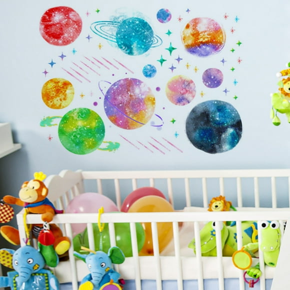 Agiferg Luminous Color Cosmic Wall Stickers Children's Room Living Room Bedroom Creative Decorative Wall Stickers