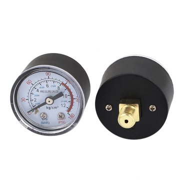 1/4" & 1/8" BSP Air Compressor Pressure Gauge – 0-180 PSI / 0-12 Kg/cm²