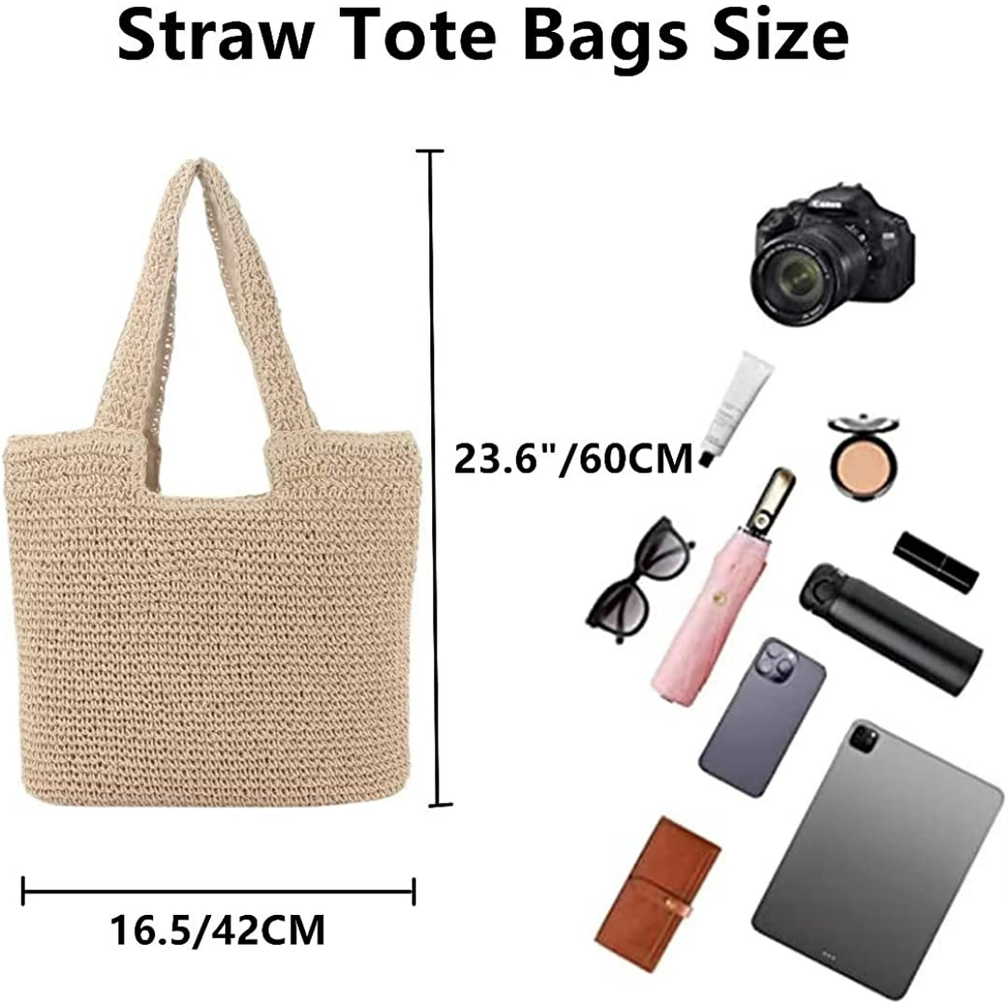 Sac fourre-tout tissé de grande capacité pour femmes, sac à main de