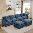 thumbnail image 4 of LLappuil Modular Sectional Sofa, Sectional Couch with 2 Movable Ottoman, Chenille 6 Seat Cloud Sofa Couch for Living Room Blue, 4 of 8