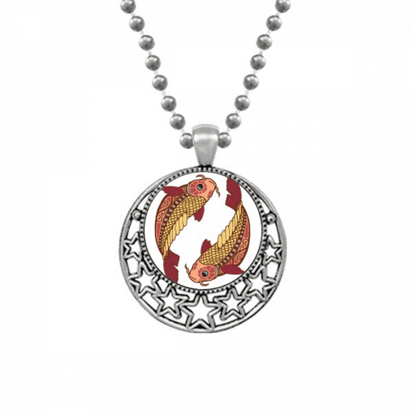 Pisces Constellation Zodiac Symbol Necklaces Pendant Retro Moon Stars Jewelry