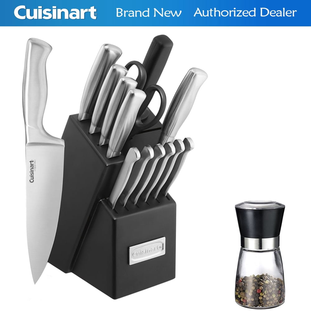 Cuisinart (C77SS-15PK) Stainless Steel Hollow Handle 15-Piece Cutlery Knife Block Set w/ Spice Mill