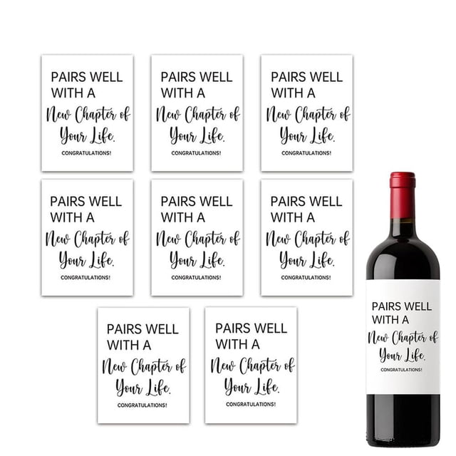 EZLIFE Etiquetas adhesivas para botellas de vino, decoración para fiestas, festivales, 8 piezas, oferta, P9 J8X4