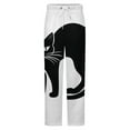 thumbnail image 5 of Black Cat Silhouette Design Winter Female Pants Flannel High Waist Women Pants Lady Warm Straight Leg Plush Trousers, 5 of 7