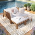 thumbnail image 2 of JOIVI 4 Piece Outdoor Acacia Furniture Set, Patio Furniture Sectional Sofa Set with Adjustable Armrest and 2-in-1 Coffee Table for Backyard, Garden, Balcony, 2 of 8