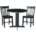 thumbnail image 1 of Table à Double Abattant de 36 Po avec 2 Chaises San Remo - 3 Pcs, Noir, 1 of 1