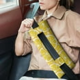 thumbnail image 2 of Modern Lemon Floral Seatbelt Pillow Fresh Yellow & White Design, Protective Post-Op Mastectomy Support, 2 of 7