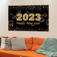 thumbnail image 6 of 180Cmx110cm Poster Backdrop Black Aureate Decorative Supplies Photo Prop Lawn Happy New Year Banner 2023 for Bedroom, Festival, Yard, 6 of 9