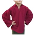 thumbnail image 2 of MIASHUI Chemise Garçon Tout-Petit Halloween Jacobite Écossais Classique à Lacets Rouge, 3-4 Ans, 2 of 4