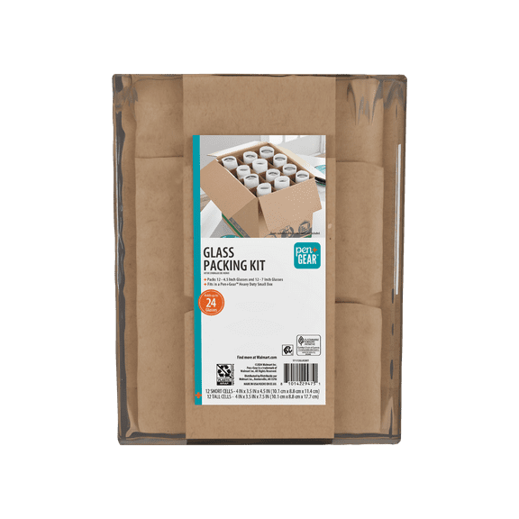 Pen+Gear Glass Packing Kit with Partitions, Fits Small Box (17"11"12.25")