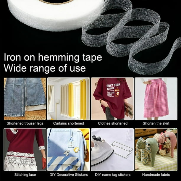 fashion tape to shorten dress Amazon.com: Iron-on Hem Clothing Tape 2 Rolls Adhesive Hem Tape 1 Inch x 5.5 Yards Pants Fabric Tape No Sew Iron on Hemming Tape Fabric Fusing Tape Roll for Sewing Pants Dress