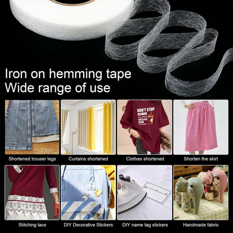 Double Sided Fabric Tape Heavy Duty for Hem, Fashion Dress, Cloth, Curtains, High Adhesive Sticky but Removable and Residue free, No Sewing or Ironing need, Multipurpose(White2M) - Walmart.com Double Sided Fabric Tape Heavy Duty for Hem, Fashion Dress, Cloth, Curtains, High Adhesive Sticky but Removable and Residue free, No Sewing or Ironing need, Multipurpose(White2M) - Walmart.com