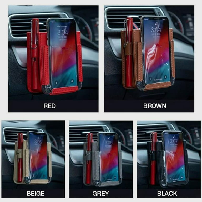 TureClos Car Phone Holder Bag Air Vent Mounted Mobile Phone Cards Pen  Glasses Storage Pocket Pouch